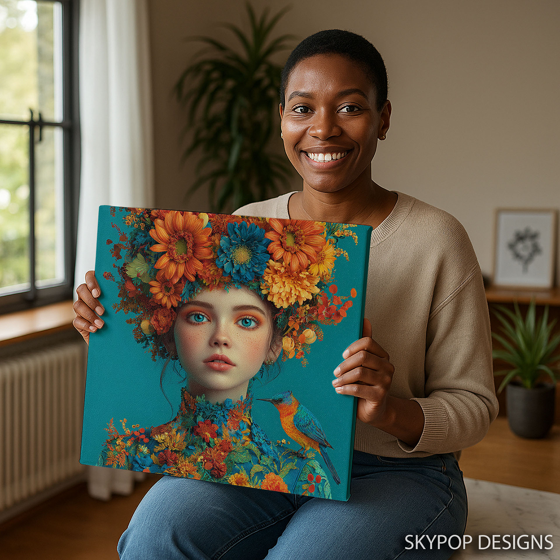 9.jpg Woman Bird Art