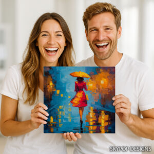 Woman with Umbrella Art