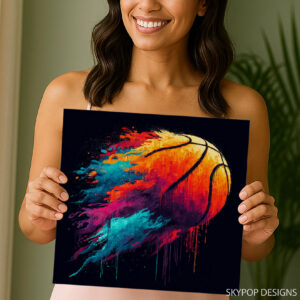 Basketball Splash Abstract Art