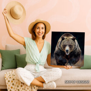 Grizzly Bear Roar Art
