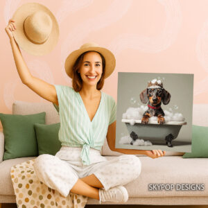 Dachshund Bubble Bath Art