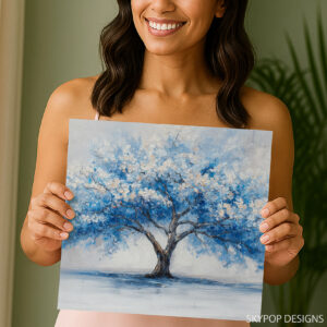 Blue Blossom Tree Art