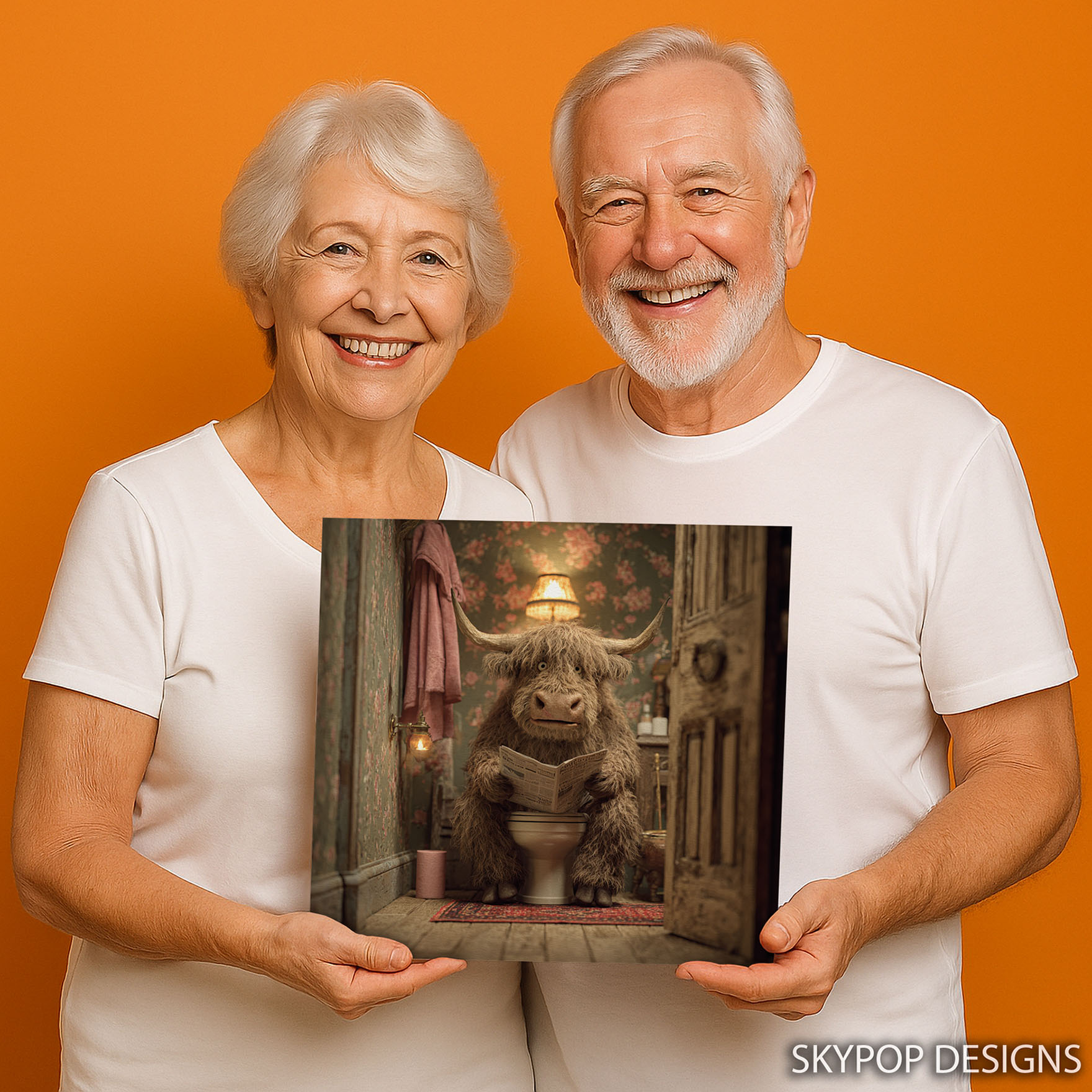 9.jpg Highland Cow Reading News Art