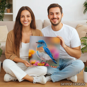 Bluebird On Flower Art