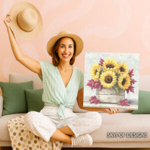 Sunflower Harvest Crate Art