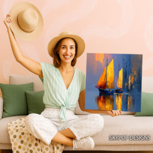 Golden Sails Sunset Art