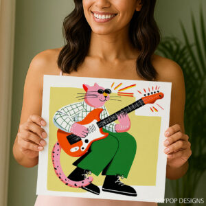 Cat Guitarist Art