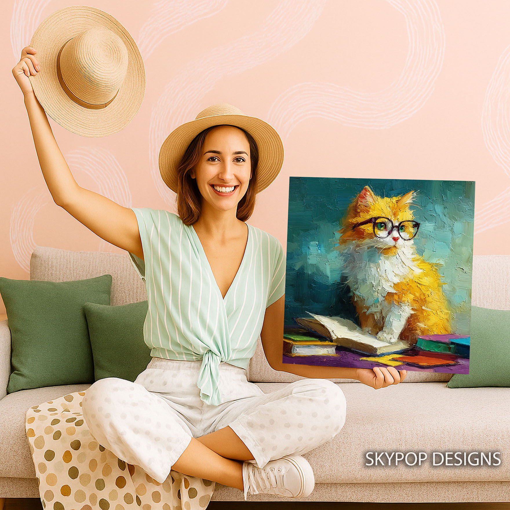 9.jpg Cat Book Reader Art