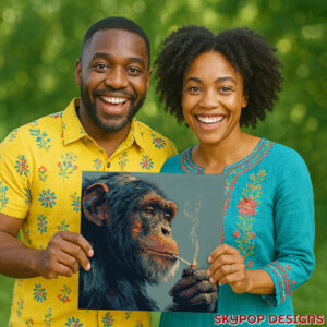 Chimpanzee Smoking Art