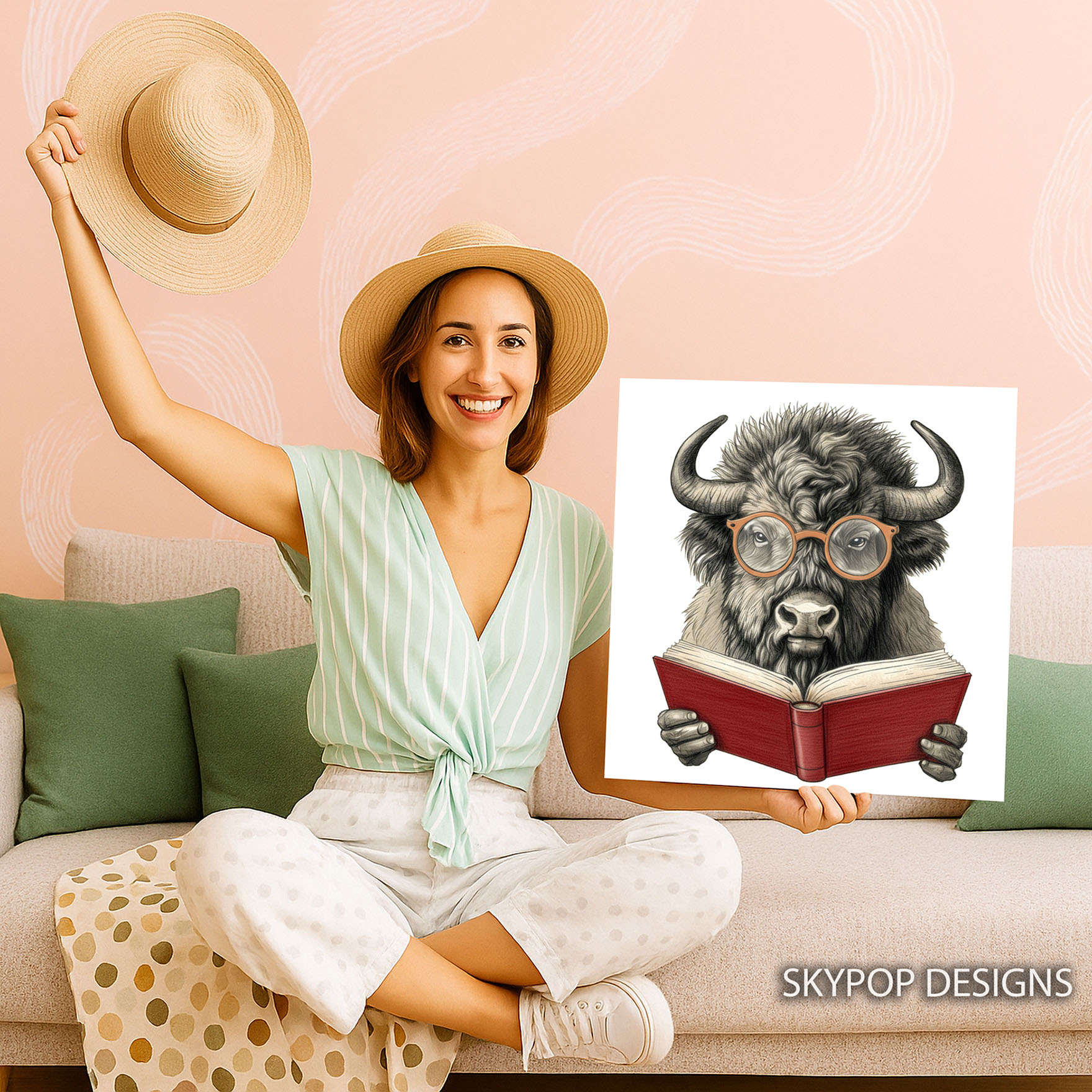 9.jpg Bison Bookworm Art