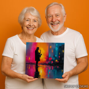 Saxophone Serenade Cityscape Art