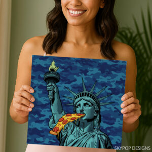 Statue of Liberty Pizza Art