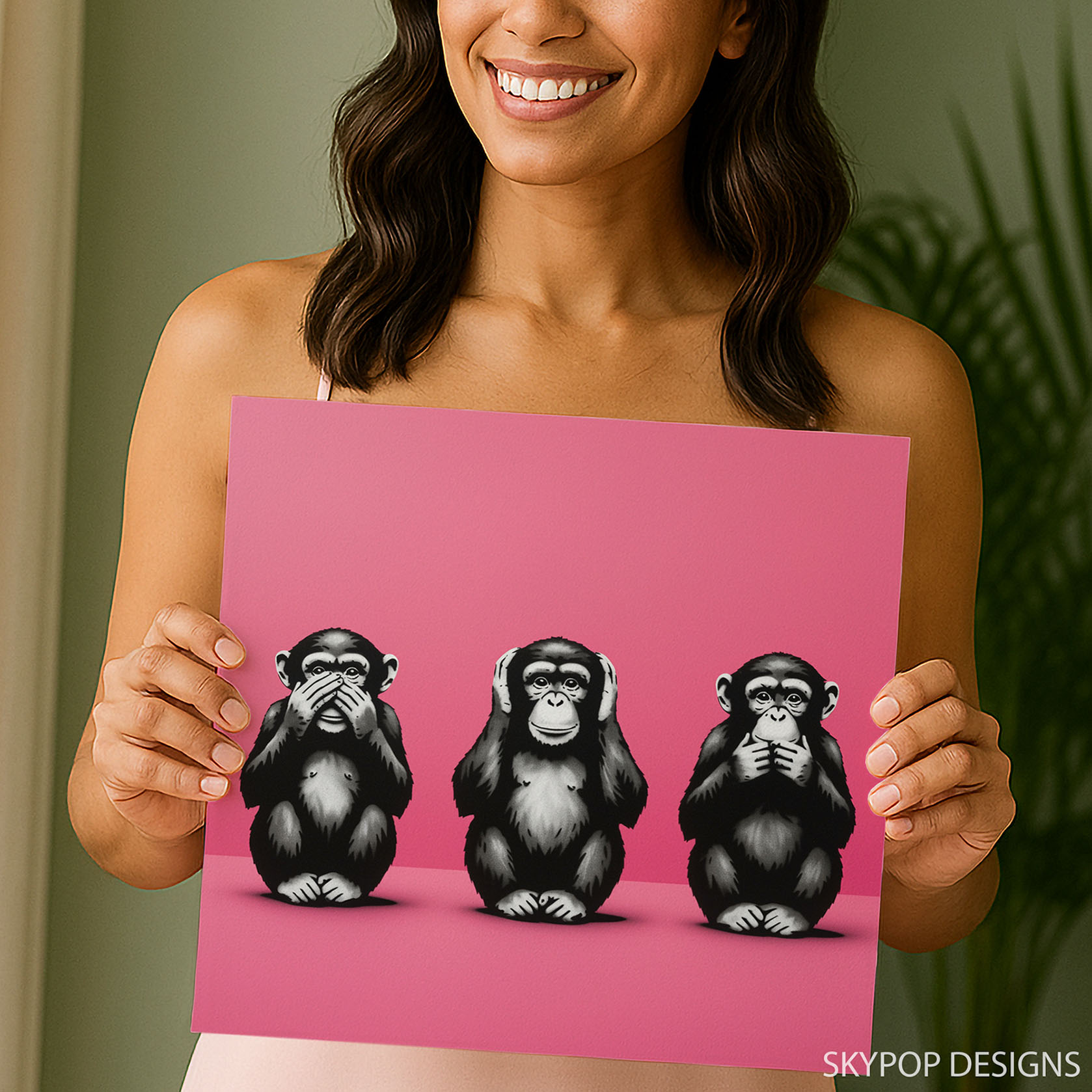 9.jpg Chimpanzee See No Evil Hear No Evil Speak No Evil Art