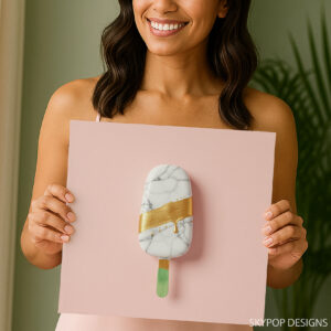 Golden Marble Ice Pop Art