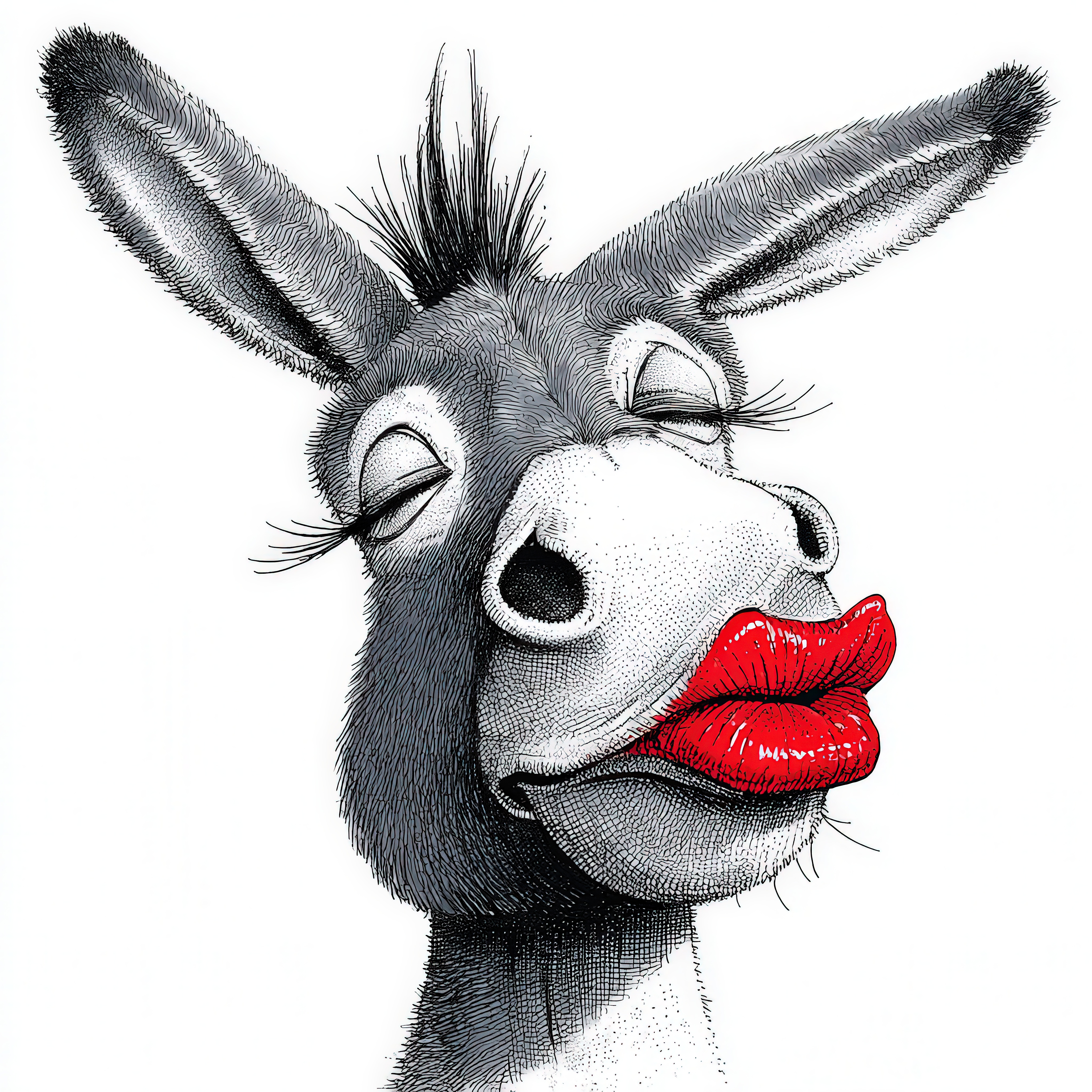 Quirky donkey modern art